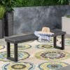 Realm - Outdoor Bench With Slat Panel Top And Base - Dark Gray - Image 7