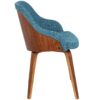 Bacci - Mid-Century Modern Dining / Chair (Set of 2) - Walnut / Teal - Image 3