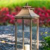 Candle Lantern Decorative, Hurricane Lantern Holder Decor For Indoor Outdoor, Home Garden Wedding - Ivory - Image 15