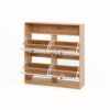 Shoe Storage Cabinet With 4 Flip Drawers And Wooden Handle For Entryway - Natural - Image 16