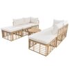 7 Pieces Outdoor Patio Furniture, All-Weather Rattan Sectional Sofa Set With Thick Cushions And Pillows, Freely Combined Conversation Sets For Garden, Backyard, Balcony - Beige - Image 12