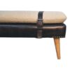 Bouclé Buffalo - Hide Leather Bench - Black - Image 8