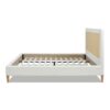 Haley - Queen Upholstered Cane Back Platform Bed - Antique White - Image 6