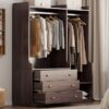 Open Wardrobe Storage For Bedroom - Brown - Image 25