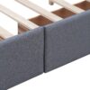 Queen Size Upholstered Platform Bed With Classic Headboard And 4 Drawers, No Box Spring Needed - Dark Gray - Image 14
