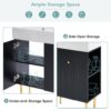 Bathroom Vanity, Combo Cabinet, Bathroom Storage Cabinet, Single Ceramic Sink, Right Side Storage - Black - Image 5