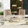 Cordoba - Dining Chair (Set of 2) With Acacia Wood Frame And Water Repellent Fabric - Beige / Yellow - Image 16