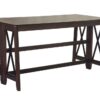 Drop Leaf Table With 4 Stools - Dark Brown - Image 4