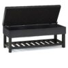 Cosmopolitan - Storage Ottoman Bench With Open Bottom - Distressed Black - Image 2