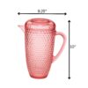 Diamond Cut Water Pitcher With Lid, Unbreakable Acrylic Juice Pitcher, 2.5 Quarts Capacity, Bpa Free - Pink - Image 3