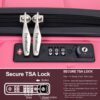 Hardshell Suitcase Spinner Wheels Pp Luggage Sets Lightweight Durable Suitcase With Tsa Lock, 3 Piece Set (20/24/28) - Rose - Image 6