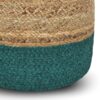 Lydia - Round Pouf - Aqua / Natural - Image 4