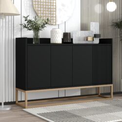 Modern Sideboard Elegant Buffet Cabinet With Large Storage Space For Dining Room, Entryway - Black