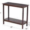 Workstation For Garden Balcony Garage, Acacia Console Potting Table - Brown - Image 2