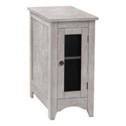 Accent End Table, Narrow, Storage, Transitional - Gray Wash