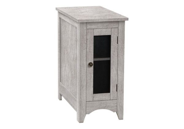 Accent End Table, Narrow, Storage, Transitional - Gray Wash