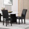 Contemporary Dining Chair (Set of 2) With Rubberwood Legs - Black - Image 2