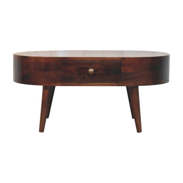 Rounded Coffee Table - Walnut