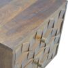 Cube Carved Bedside Table Nightstand - Chestnut - Image 6