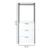 Fiona - Contemporary Wood And Metal Walk In Closet With 3 Drawers - White - Image 4