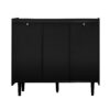 Modern Sideboard Buffet Cabinet With Doors And Unique Panel Styling - Black / Red - Image 26