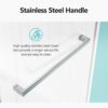 Frameless Double Sliding Soft Close Shower Door - Chrome - Image 6