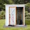 Garden Sheds 5Ftx4Ft Outdoor Storage Sheds White / Yellow - Image 3