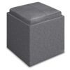 Rockwood - Cube Storage Ottoman With Tray - Slate Gray - Image 4