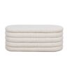 Fuji - Upholstered Oval Storage Bench - Ivory White - Image 2
