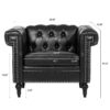 1 Seater Sofa - Black - Image 3
