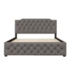 Queen Size Upholstered Platform Bed With 2 Drawers And 2 Sets Of USB Ports On Each Side - Gray - Image 3