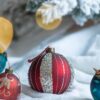 Christmas Ball Ornaments, Glass Decorative Hanging Ball Christmas Tree Ornaments, For Holiday Decorations (Set of 4) - Red - Image 5