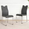 Modern Dining Chair (Set of 2), Upholstered With Cloth And Electroplated Metal Legs For Home Furniture - Charcoal Gray - Image 7