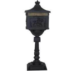 Cast Aluminum Mail Box, Postal Box, Mailbox - Black