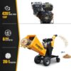 6'' 420Cc 15Hp Pull Start Gas Powered 4 - Wheels Chipper Shredder Mulcher With Towbar / Stop Bar - Yellow - Image 5