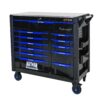 12 Layer Drawer Multi Purpose Tool Cart With Wheels And Iron Top - Black / Blue - Image 11