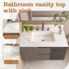 Bianco Carrara Venato Marble Vanity Top With Undermount Sink And Backsplash - White - Image 11