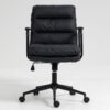 Office Chair, Mid Back Home Office Desk Task Chair With Wheels And Arms Ergonomic Computer Rolling Swivel Chair With Padded Armrest - Black - Image 2