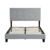 Queen Size Upholstered Platform Bed Frame With Pull Point Tufted Headboard, Strong Slat Support, Mattress Foundation, No Box Spring Needed - Gray - Image 11
