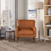Claire - Genuine Leather Lounge Chair - Tan - Image 5