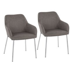 Daniella - Contemporary Dining Chair (Set of 2) - Chrome / Gray