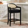 Americana - Mid-Century Modern Cane Back Bar Stool - Jet Black - Image 10