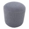 Round Pouf Knitted Blue / White - Image 2
