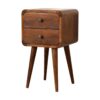 Mini Curved Nightstand - Beige Brown - Image 3