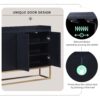 Modern Sideboard Elegant Buffet Cabinet With Large Storage Space For Dining Room, Entryway - Black - Image 6