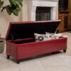 Glouster - Storage Ottoman Leather - Red - Image 9