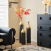 Elegant Floor Vase Set Metal Decorative Vases 3 Piece Set For Floral Display, Wedding & Gift Decor - Gold / Black - Image 22