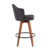 Ahoy - Contemporary Fixed Height Counter Stool With Bamboo Legs / Round Footrest (Set of 2) - Charcoal / Walnut - Image 3