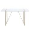 Industrial Rectangular Style Dining Table For 4 - 6 People With Thick Top And Metal Legs Frame - White - Image 17
