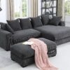Duke - 4 Piece Upholstered Sectional - Dark Gray - Image 2
